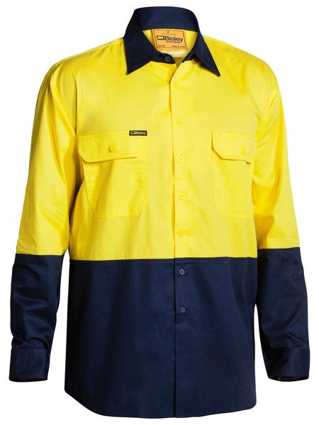 Two Tone Hi Vis Cool Lightweight Mesh Ventilated Long Sleeve Drill ...