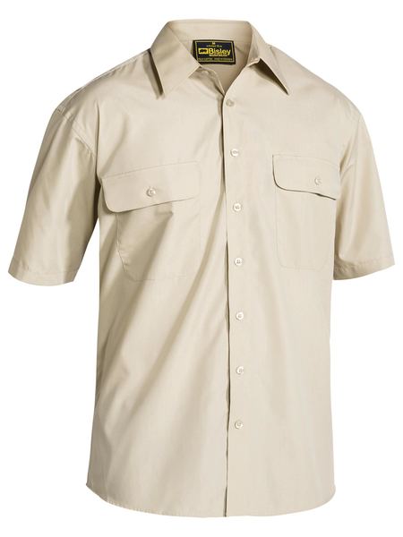 Mens permanent Press Short Sleeve Shirt - BS1526 - Bisley Workwear