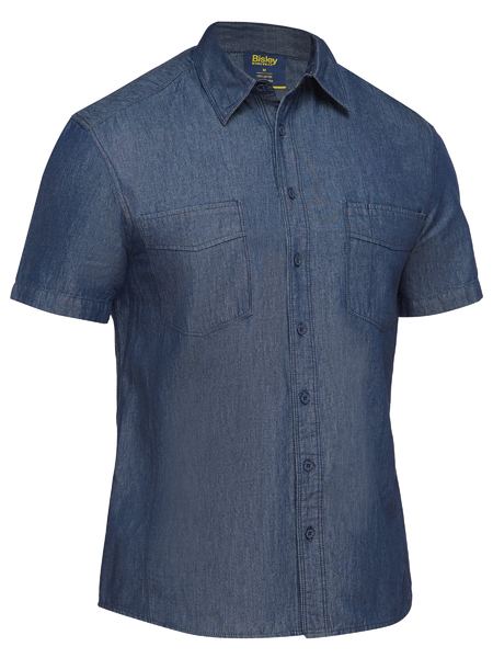 Short-Sleeved Denim Workwear Shirt - Men - Ready-to-Wear