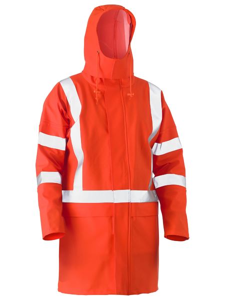 X taped hi vis storm jacket with built in hood - BJ9366XT - Bisley Workwear