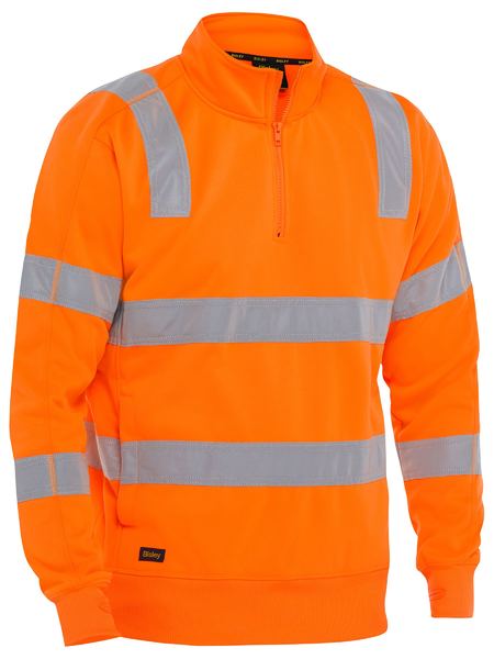 shelikes Mens Zip Up Fleece Hoody Hooded Hi Viz Visibility Sweatshirt Safety Security Work Jumper Top 