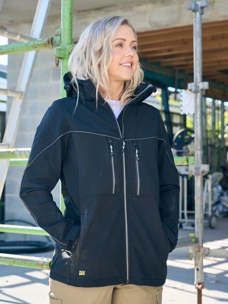 Women's Flx & Move™ soft shell jacket with zip off detachable hood -  BJL6570 - Bisley Workwear